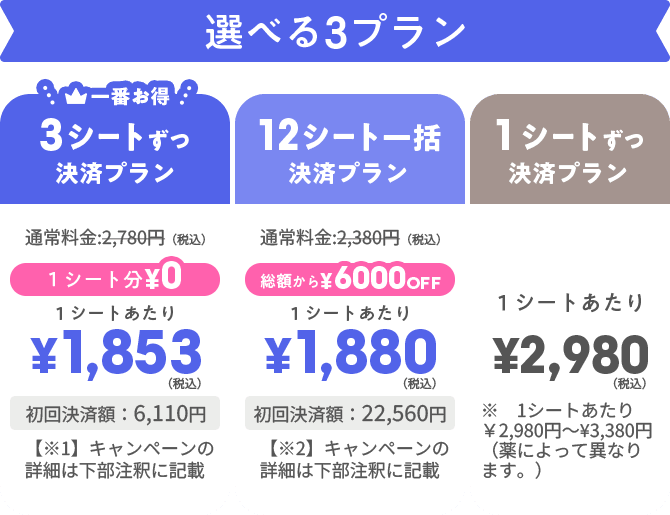 選べる3プラン