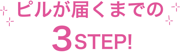 ピルが届くまでの3STEP