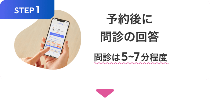 STEP1 予約後に問診の回答