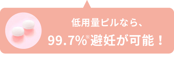 低用量ピルなら99.7%避妊が可能